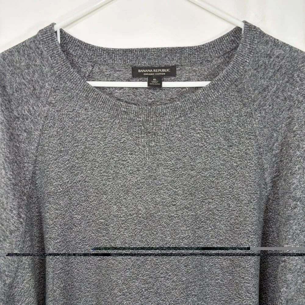 Banana Republic Organic Cotton Crewneck Sweater Mens Size XL Gray Pullover